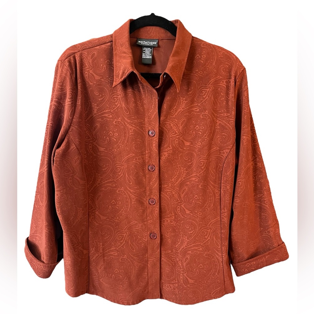 Gorgeous Fall Rust Brown Lt Wt Jacket 
Size L by Notations